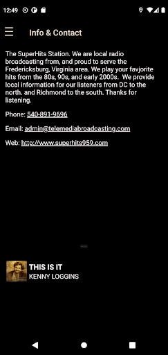 Android application SuperHits 95.9 screenshort