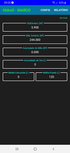 Android application HidroCliente screenshort