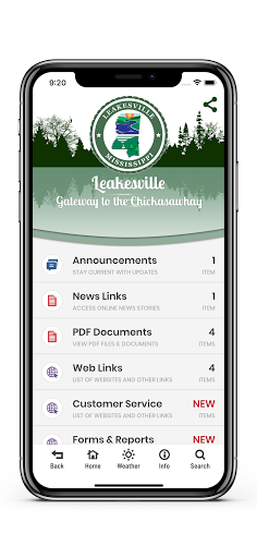Town of Leakesville Screen 2