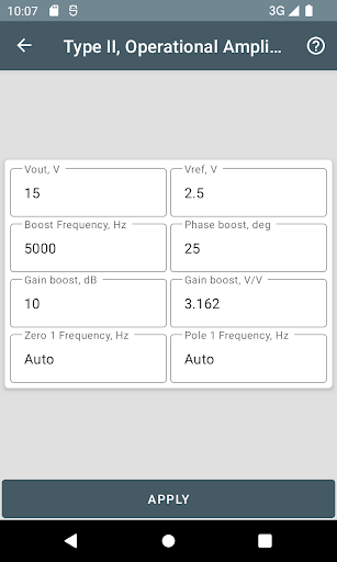 Compensator Design Tool Screen 2