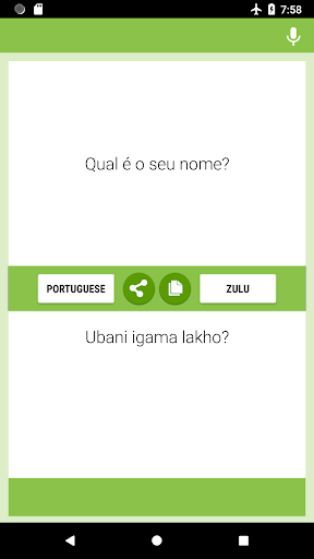 Android application Portuguese-Zulu Translator screenshort