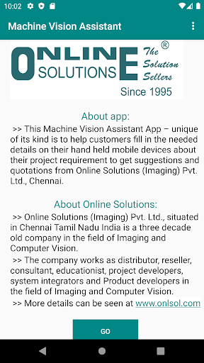 Android application Machine Vision Assistant screenshort