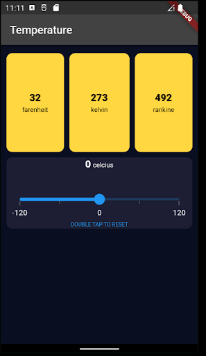 Android application Temperature Converter screenshort