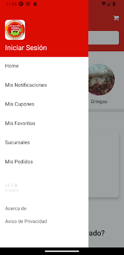 Android application Taquería Sierra Mixe screenshort