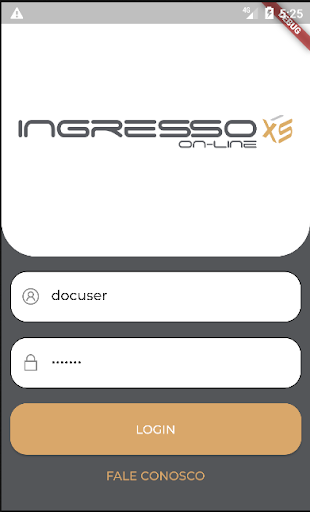 Android application Ingresso Nova XS screenshort