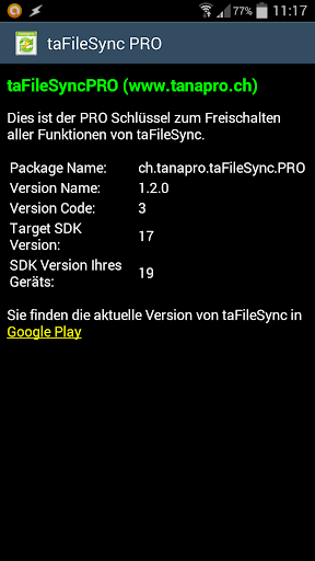 taFileSyncPRO Screen 2