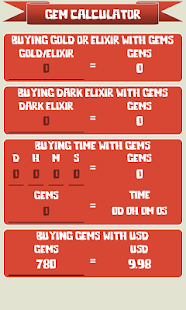 🏰 Gem Calculator for Clash of Screenshot