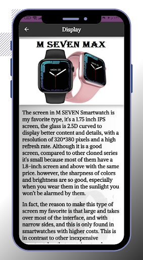 M SEVEN Smart Watch guide Screen 3
