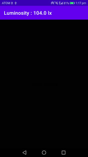 Android application Luminosity Detector screenshort
