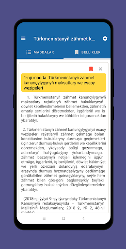 Türkmenistanyň Zähmet kodeksi Screen 2