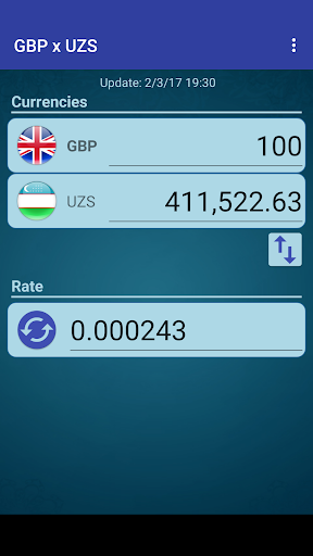 Android application Pound GBP x Uzbekistani Sum screenshort