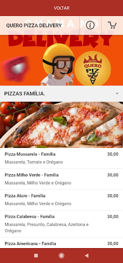 Quero Pizza Delivery Screen 2