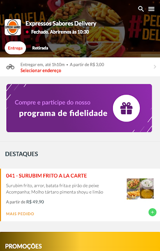 Android application Expresso Sabores Delivery screenshort