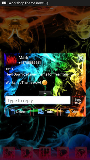 Rainbow Smoke Theme GO SMS Screen 3