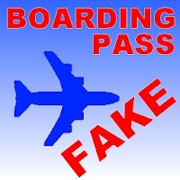 Scherzo carta d'imbarco aereo falsa