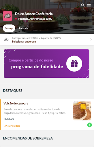 Android application Dolce Amore Confeitaria screenshort