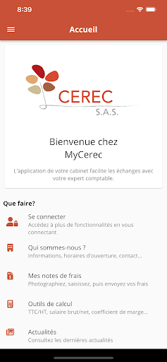 Android application MyCerec screenshort