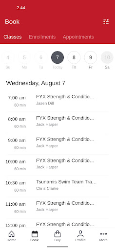 FYX Sports Training Screen 2