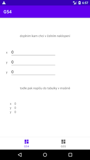 Android application Transformace souřadnic screenshort
