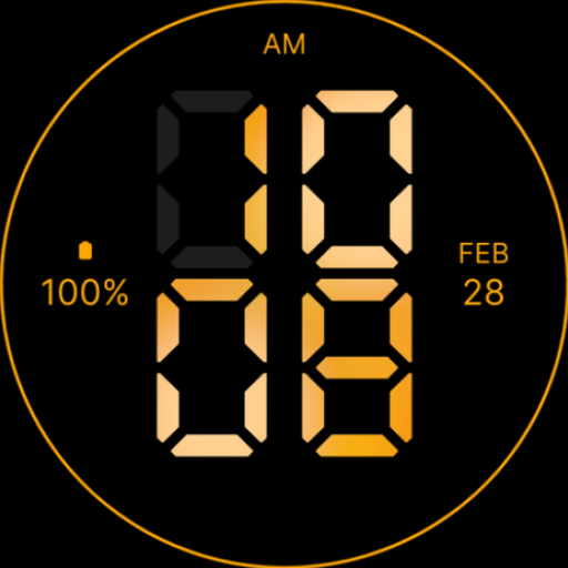 Digital Orange Watch Face screenshot 3