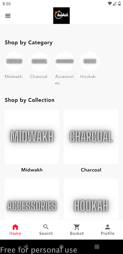 Android application Hookah Store screenshort