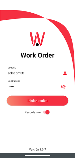 Android application Work Order Solocom screenshort