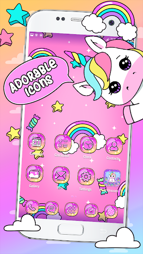 Pink Unicorn Theme Launcher Screen 3