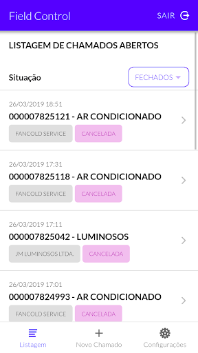 Patrimônio - Field Control Screen 3