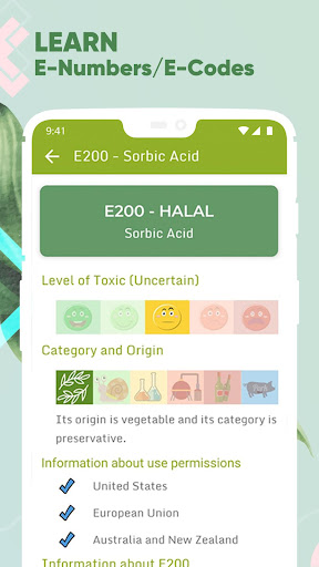 Android application Halal Check : E-Numbers screenshort
