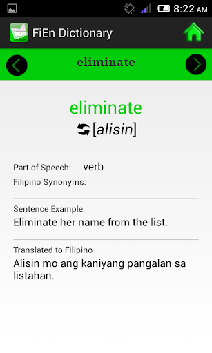 FiEn Dictionary Screen 3
