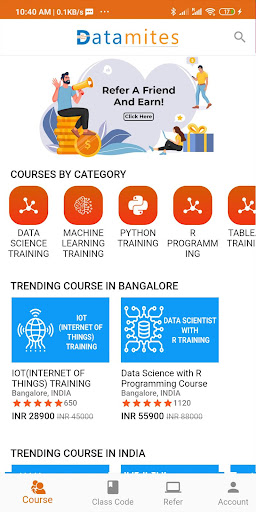 Android application DataMites: Learn Online Data screenshort