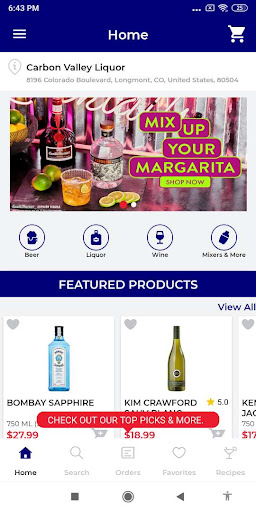 Android application Carbon Valley Liquor screenshort