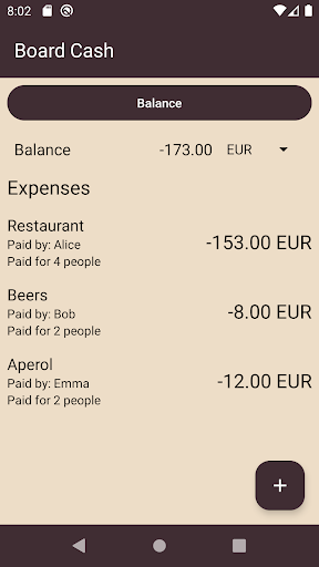 Board Cash - Split expenses Screen 2