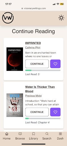 Visionary Writings Screen 3