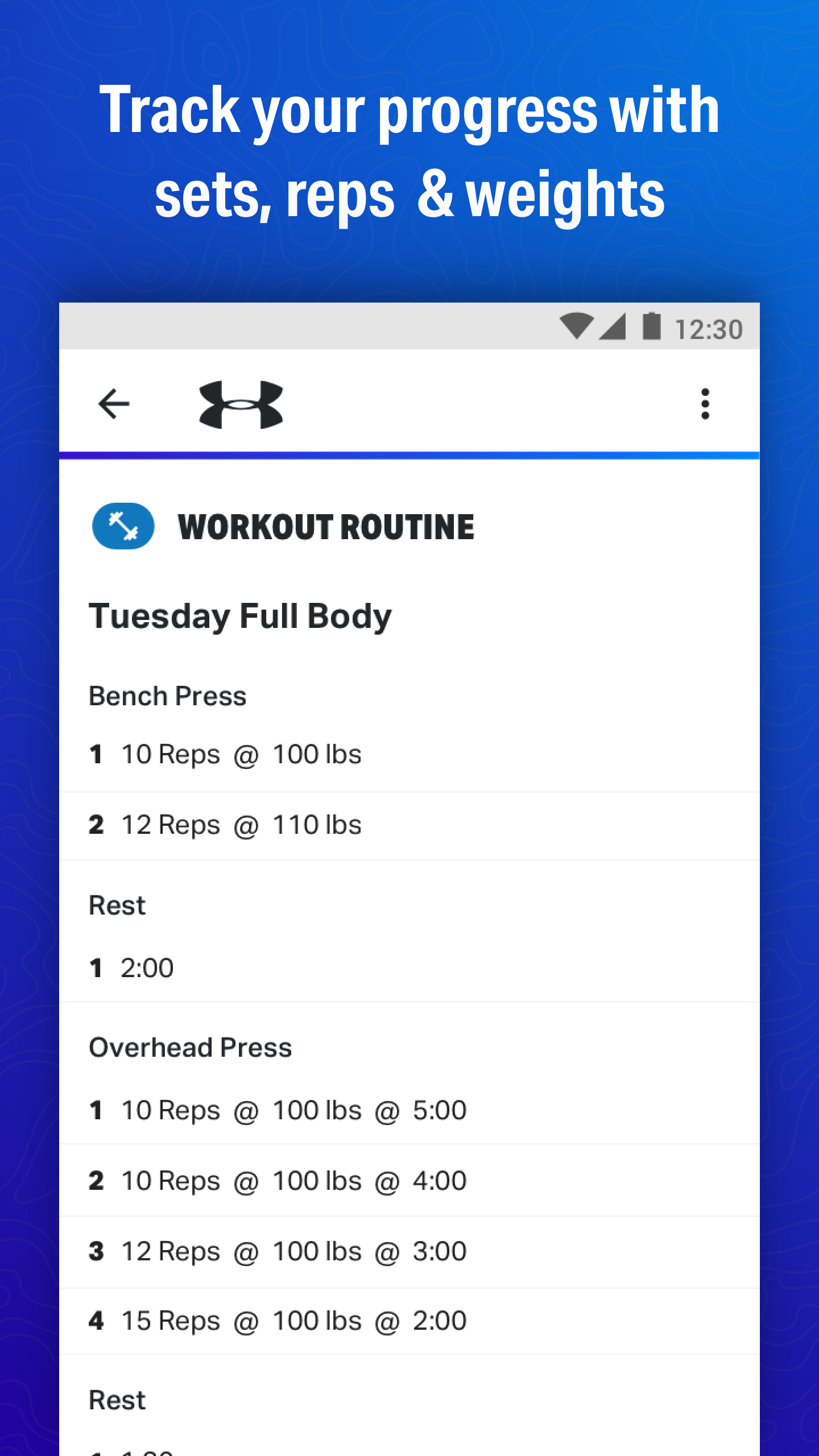 Android application Map My Fitness Workout Trainer screenshort