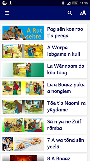 Android application Histoire de Ruth en mooré screenshort