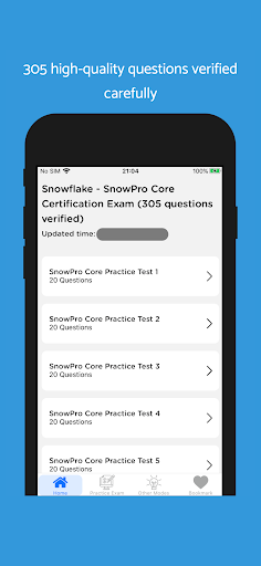 Android application Snowflake SnowPro Core Exam screenshort