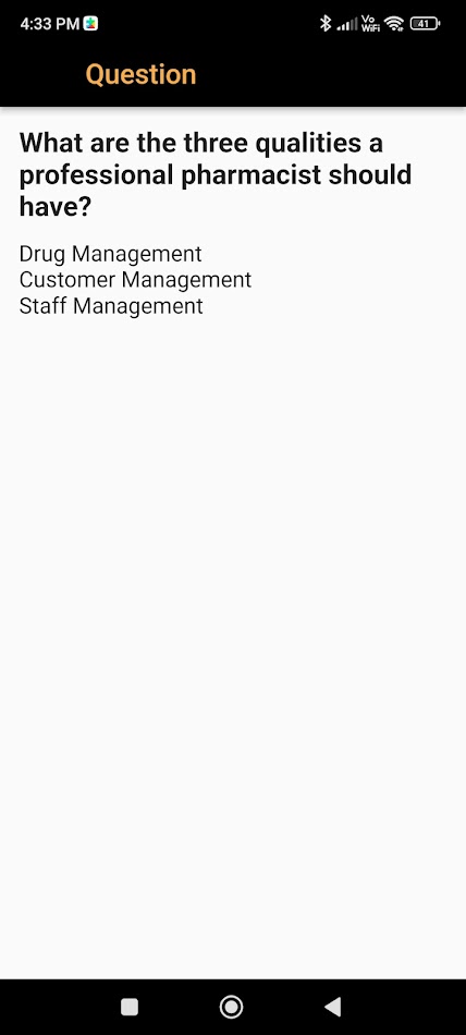 #3. Pharmacist Interview Question (Android) 由: Developer's Wiki