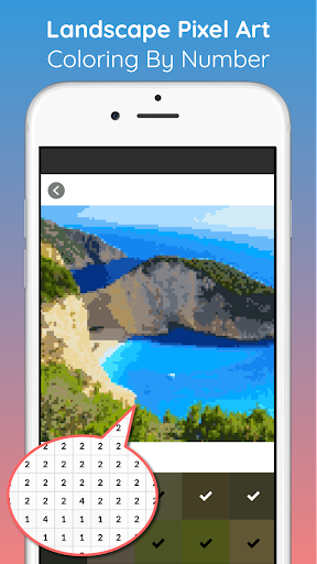 Landscape Pixel Art Coloring Screen 2