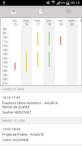 Android application Emploi du temps EPF screenshort