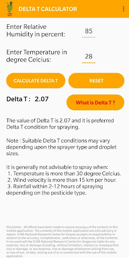 Android application Delta T Calculator screenshort