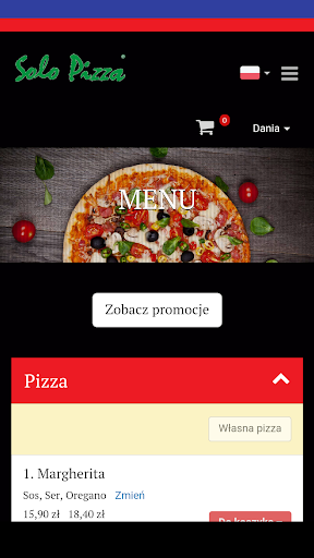 Android application Solo Pizza Piotrkowska screenshort