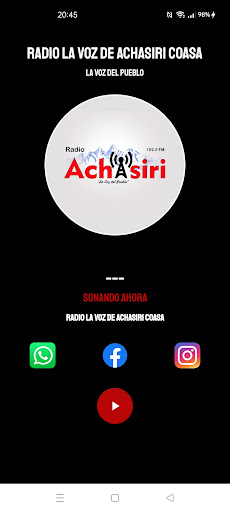 Android application Radio La Voz de Achasiri Coasa screenshort