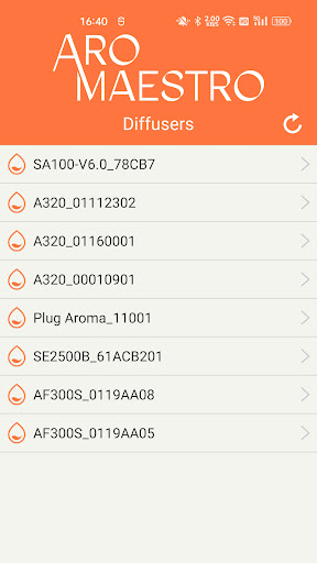 Android application Aromaestro screenshort