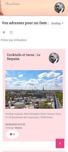 Android application ParisDates screenshort
