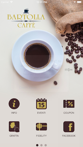 Android application Bartolla Caffe screenshort