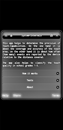 Touchscreen Precision Tests Screen 2