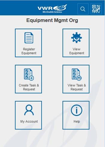 Android application VWR Equipment Management screenshort