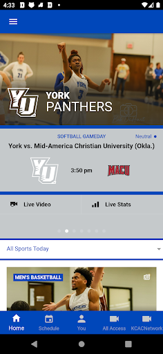 Screenshot of York University Panthers