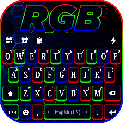 Neon RGB Keyboard Background logo